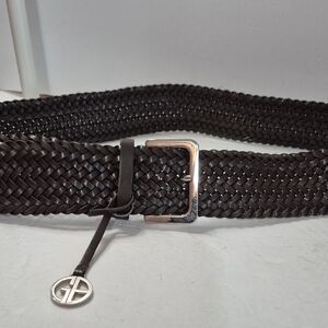 Brown Vegan Leather Braided Belt Nwt L/XL W GB Charm